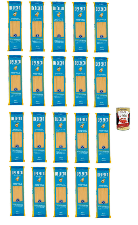 De Cecco Internationale Nudeln De Cecco Spaghetti N°12 100% Italienisch Pasta Nudeln 20x 500g + Italian Gourmet Polpa 400g 8001250120120