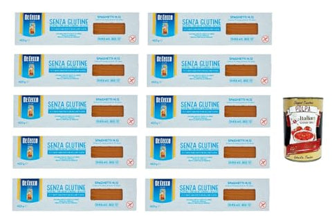 De Cecco Internationale Nudeln De Cecco Spaghetti senza Glutine No.12, Glutenfrei,100% Italienisch Pasta Nudeln gluten free 10x 400G + Italian Gourmet polpa 400g 8001250014078
