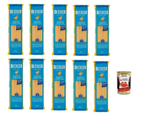 De Cecco Internationale Nudeln De Cecco Spaghettoni Grandi N°414, 100% Italienisch Pasta Nudeln 10x 500g + Italian Gourmet Polpa 400g 8001250013927