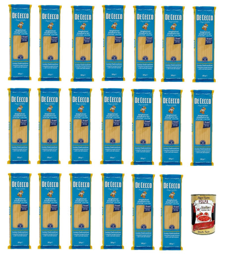 De Cecco Internationale Nudeln De Cecco Spaghettoni quadrati N°413, 100% Italienisch Pasta Nudeln 20x 500g + Italian Gourmet Polpa 400g 8001250004840
