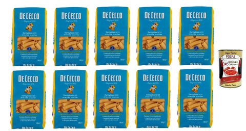 De Cecco Internationale Nudeln De Cecco Tortiglioni N°23, 100% Italienisch Pasta Nudeln 10x 500g + Italian Gourmet Polpa 400g 8001250120236