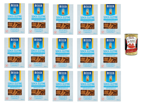 De Cecco Internationale Nudeln De Cecco Tortiglioni senza Glutine No.23, Glutenfrei,100% Italienisch Pasta Nudeln gluten free 15x 400G + Italian Gourmet polpa 400g 8001250014177