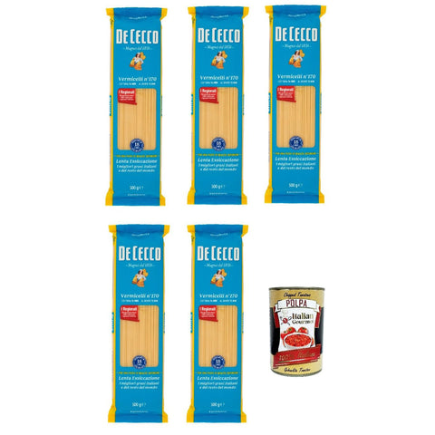De Cecco Vermicelli N°170 100% Pasta Nudeln 5x500g Original italienisch