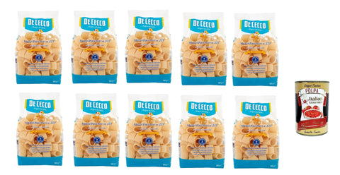 De Cecco Koch- & Backzutaten De Cecco Le Specialità Mezzi Paccheri N°225, 100% Italienisch Pasta Nudeln 10x 500g + Italian Gourmet Polpa 400g 8001250122254
