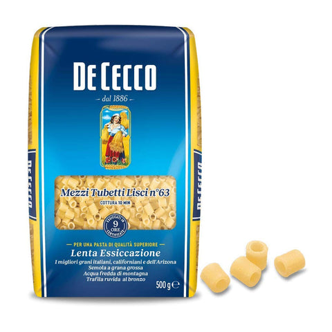 De Cecco Pasta De Cecco 100% Italienisch Mezzi Tubetti Lisci n° 63 Kurze Pasta 500 g 10x italienisch Original