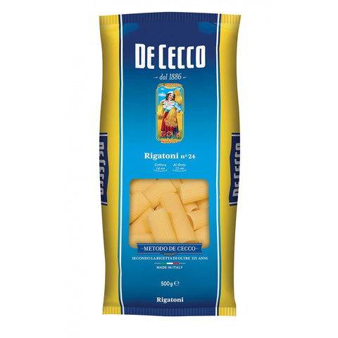 De Cecco Pasta 100% Italienisch Rigatoni n. 24 Nudeln 500 g Kurze Pasta Original