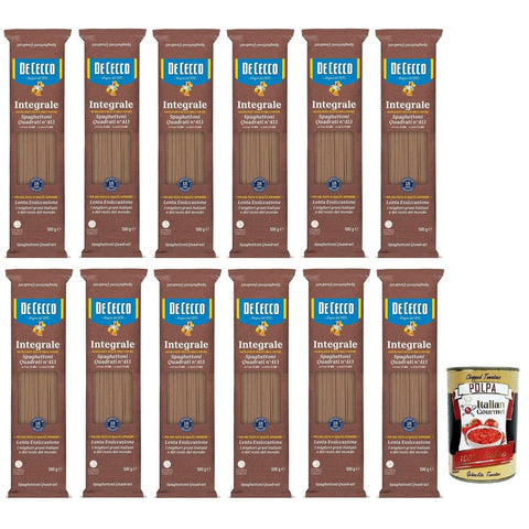 De Cecco Speghettoni Quadrati Integrali N°413 Hartweizengrieß Pasta Vollkornnudeln Weizen Packung 12x 500g italienisch Original