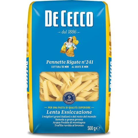 De Cecco Pasta 100% Italienisch Pennette Rigate n° 241 kurze Pasta 500g 20x Original italienisch