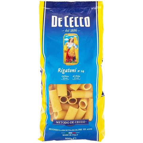 De Cecco Kurze Pasta 20x Pasta De Cecco 100% Italienisch Rigatoni n. 24 Nudeln 500g 8001250120243