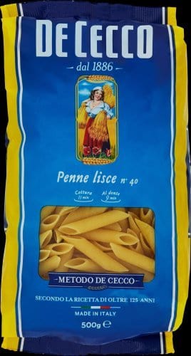De Cecco Kurze Pasta 24x Pasta De Cecco 100% Italienisch Penne Lisce n. 40 Nudeln 500g