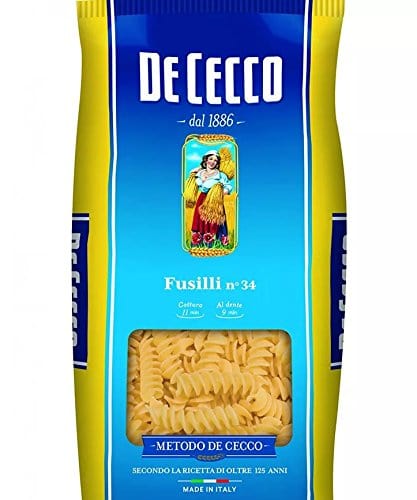 De Cecco Kurze Pasta 3 x DE CECCO N°34 Fusilli 1000g 8001250180346
