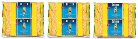 De Cecco Kurze Pasta 3x De Cecco Orecchiette Pasta di Semola di Grano Duro Hartweizengrieß Pasta 100% Italienische Pasta Kurze Pasta Packung mit 3Kg 8001250180919