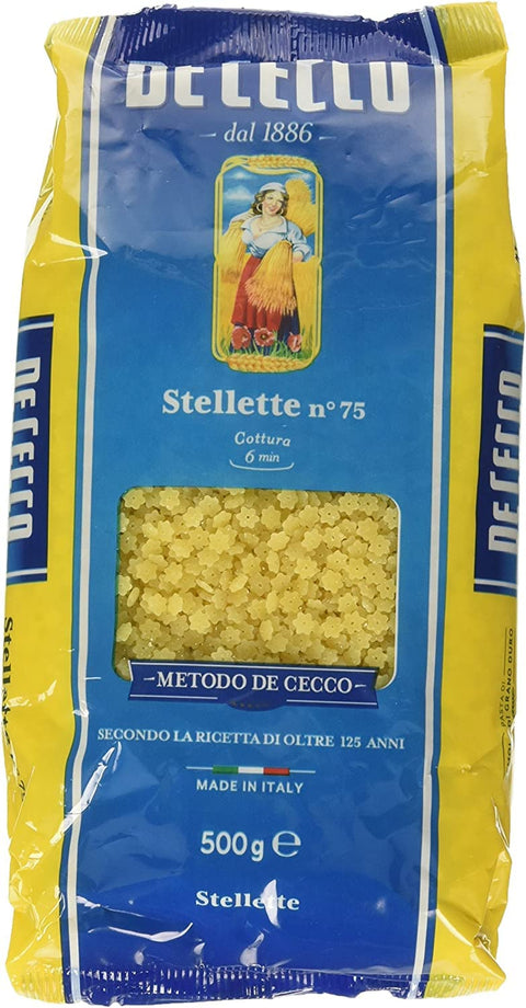 De Cecco Kurze Pasta 5x De Cecco Pasta 100% Italienisch Stellette n° 75 kurze Pasta 500g 8001250120755