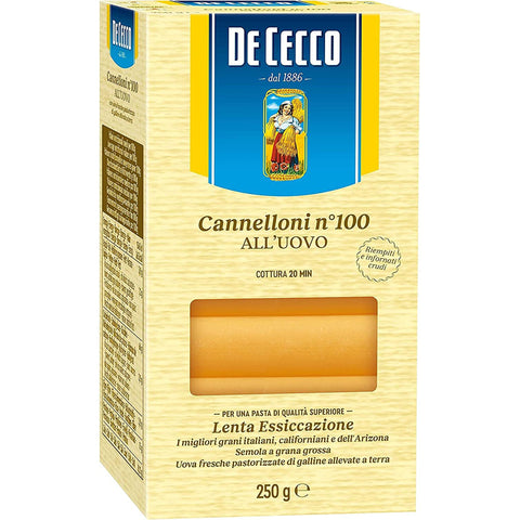 De Cecco Pasta Cannelloni n. 100 Uovo Ei Pasta 250 g Kurze Pasta italienisch Original