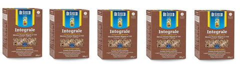 De Cecco Kurze Pasta 5x De Cecco Pasta Mezze penne rigate integrali Vollkorn italienisch Nudeln 500g 8001250005960
