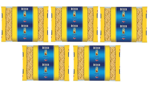 De Cecco Kurze Pasta 5x De Cecco Penne Rigate Pasta di Semola di Grano Duro Hartweizengrieß Pasta 100% Italienische Pasta Kurze Pasta Packung mit 3Kg 8001250180414