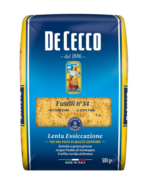 DE CECCO Kurze Pasta 5x Pasta De Cecco 100% Italienisch Fusilli n. 34 Nudeln 500g 8001250120342