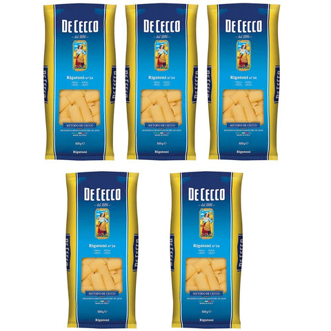 De Cecco Pasta 100% Rigatoni n. 24 Nudeln 5x500g Original italienisch