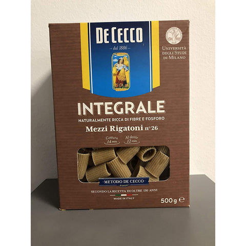 De Cecco Pasta mezzi rigatoni integrali 26 Vollkorn Nudeln 5x500g Original italienisch