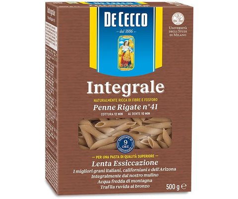 De Cecco Kurze Pasta 5X Pasta De Cecco Penne rigate integrali n. 41 Whole Wheat Grain Italian Pasta 500g 100% Italian 8001250310415