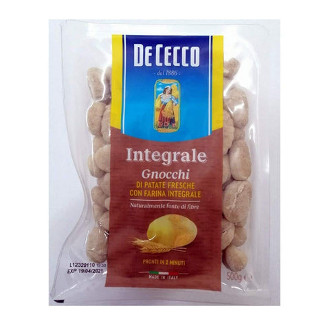 De Cecco Pasta 100% Italienisch Gnocchi di Patate Integrali 500 g Vollkorn Kartoffelpaste mit Vollkornmehl Original