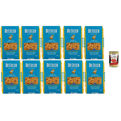De Cecco Kurze Pasta De Cecco Fusilli Pasta, Hartweizen Semola, 10 x 500 g Packung, Italienische Premium Nudeln Kurze Pasta italienisch Original