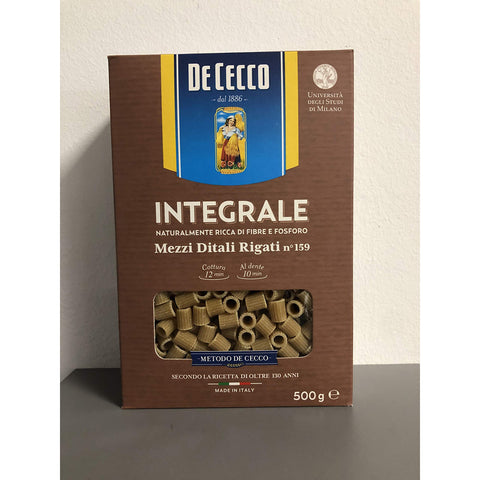 De Cecco Mezzi Ditali Rigati Integrali n 159 Vollkorn Pasta 500g italienisch Original
