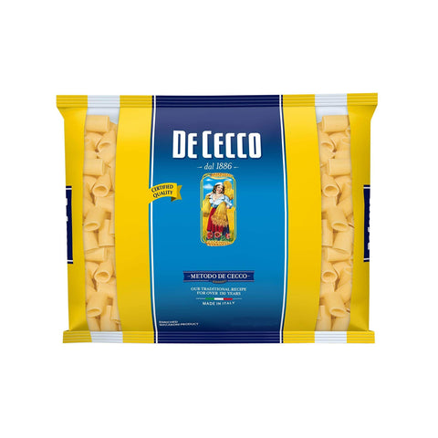 De Cecco Mezzi Rigatoni Pasta di Semola di Grano Duro Hartweizengrieß Pasta 100% Italienische Pasta Kurze Pasta Packung mit 1x3kg Original italienisch
