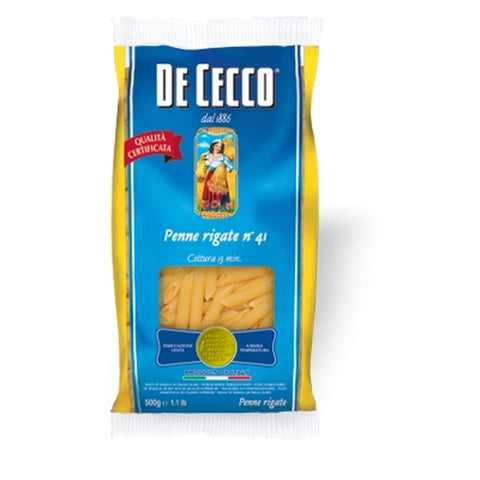 De Cecco Penne Rigate Nr. 41, 1er Pack (1 x 500 g) Kurze Pasta italienisch Original