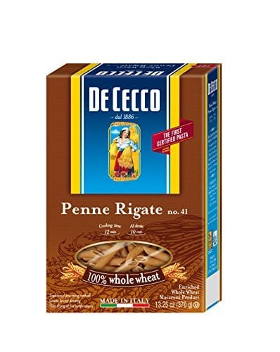 De Cecco Kurze Pasta De Cecco Whole Wheat Pasta, Penne Rigate, 13.25 Ounce (Pack of 12) by De Cecco 773821535944
