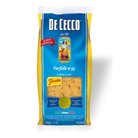 De Cecco Kurze Pasta Nudeln Pasta Farfalle n° 93 500 gr. - De Cecco 8001250143624