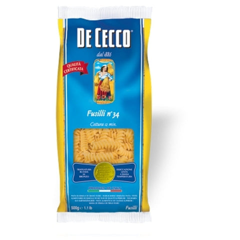 De Cecco Nudeln Pasta Fusilli n° 34 5 x 500 gr. De Cecco Kurze Pasta italienisch Original