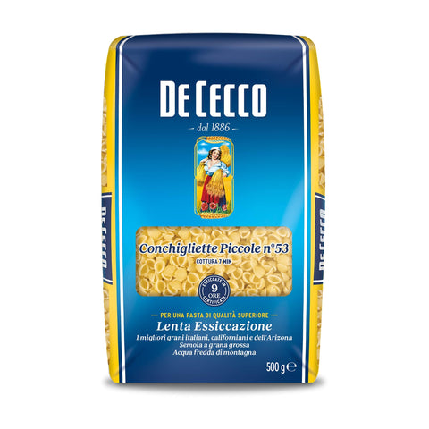 DE CECCO Kurze Pasta Pasta De Cecco 100% Italienisch Conchigliette Piccole n. 53 Nudeln 500g 8001250120533