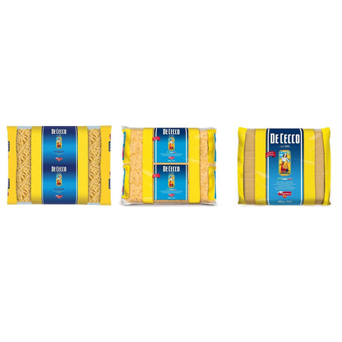 De Cecco TESTPAKET Penne Rigate Farfalle Spaghettini Pasta di Semola di Grano Duro Hartweizengrieß Pasta 100% Italienische Pasta Längliche Pasta und kurze Pasta ( 3 x 3 Kg ) italienisch Original