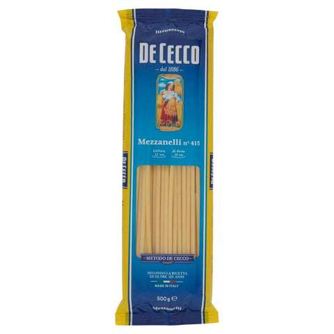 De Cecco Längliche Pasta 10x De Cecco Pasta 100% Italienisch Mezzanelli n° 415 lange Nudeln 500g 8001250003904
