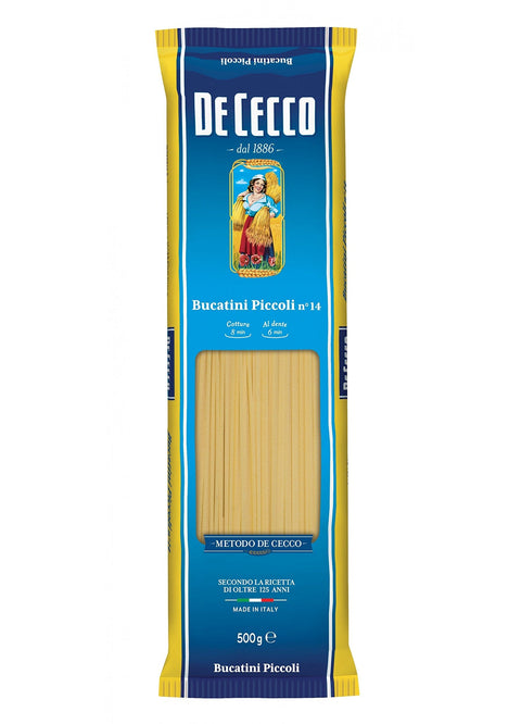 De Cecco Längliche Pasta 10x Pasta De Cecco 100% Italienisch Bucatini Piccoli n. 14 Nudeln 500g 8001250120144