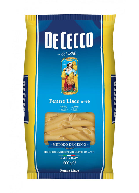 De Cecco Längliche Pasta 10x Pasta De Cecco 100% Italienisch Penne Lisce n. 40 Nudeln 500g 8001250120403