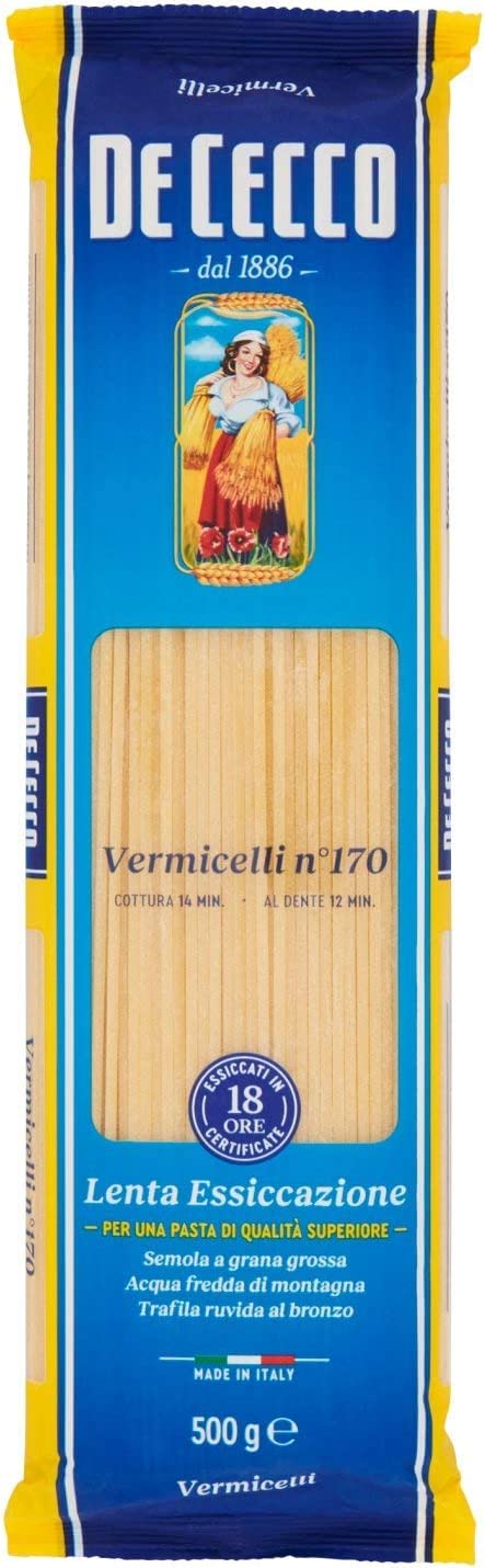 De Cecco Längliche Pasta 10x Pasta De Cecco 100% Italienisch Vermicelli n. 170 Nudeln 500g 8001250121707