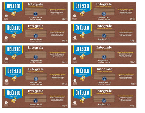 De Cecco Längliche Pasta 10x Pasta De Cecco spaghetti integrali n. 12 Vollkor italienisch Nudeln 500 g 8001250310125