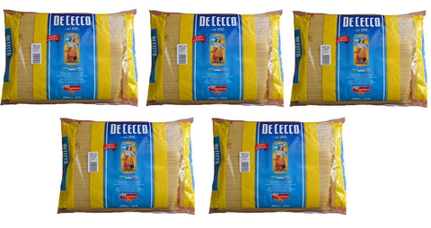 De Cecco Längliche Pasta 5x De Cecco Linguine Pasta di Semola di Grano Duro Hartweizengrieß Pasta 100% Italienische Pasta Längliche Pasta Packung mit 3Kg 8001250180070