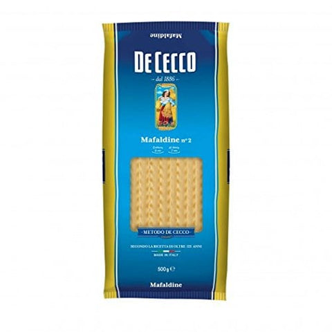 DE CECCO Längliche Pasta 5x Pasta De Cecco 100% Italienisch Mafaldine n. 2 Nudeln 500g 8001250120021