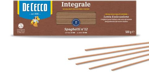 DE CECCO Längliche Pasta De Cecco Durum Wholewheat Spaghetti Pasta 500 g (5 Stück) 8001250310125