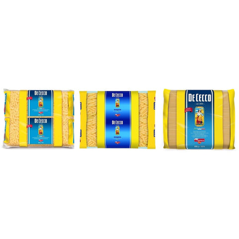 De Cecco Längliche Pasta De Cecco Fusilli - Tortiglioni - Spaghetti Pasta di Semola di Grano Duro Hartweizengrieß Pasta 100% Italienische Pasta Längliche Pasta und kurze Pasta ( 3 x 3Kg ) TESTPAKET Original italienisch 8001250180346