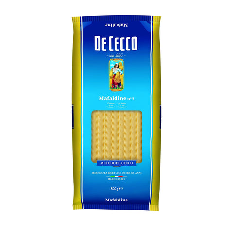 DE CECCO Mafaldine Nr. 2, harte Weizenpflanze, 500 g - [12 Stück] Original italienisch