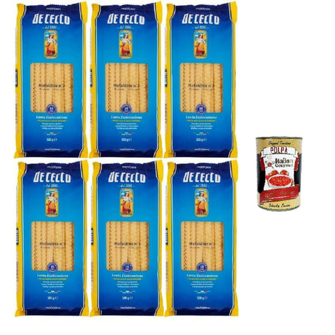 De Cecco Mafaldine Pasta, 6er Pack (6 x 500 g), Italienische Bandnudeln aus Hartweizengrieß italienisch Original