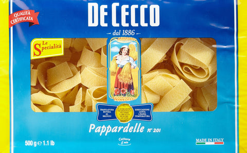 DE CECCO Längliche Pasta De Cecco Pappardelle Nidi Nr. 201 500 g, 2er Pack (2 x 0.5 kg) 8001250152015