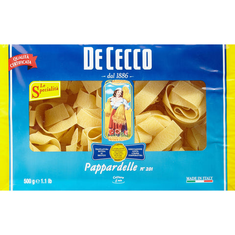 DE CECCO Pappardelle Nidi Nr. 201, 2er Pack 2x0,5kg Original italienisch Pasta