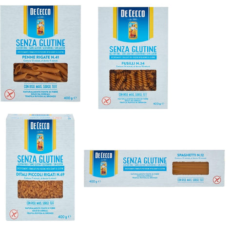 De Cecco Längliche Pasta De Cecco senza Glutine Glutenfrei pasta nudeln 4 x 400G TESTPAKET Original italienisch 8001250013859
