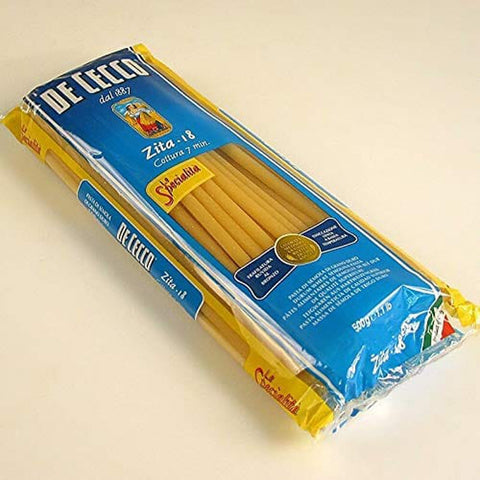 DE CECCO Längliche Pasta DE CECCO Zita, Maccaroni, 4 (6)mm, 24cm lang, No.18, 12 kg, 24 x 500g Original italienisch 8001250050182