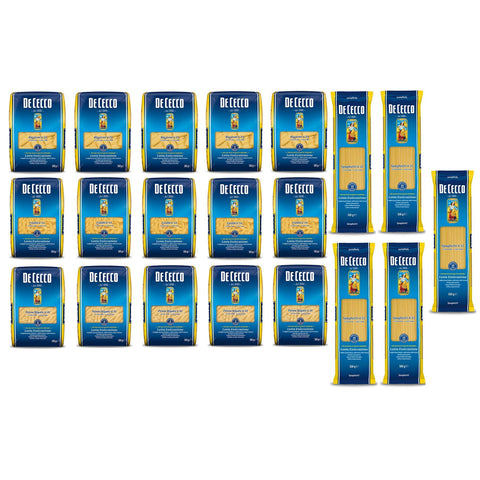 De Cecco TESTPAKET Pasta 4 Arten von Nudeln Penne Rigate Fusilli Spaghetti Rigatoni 20x500g Original italienisch